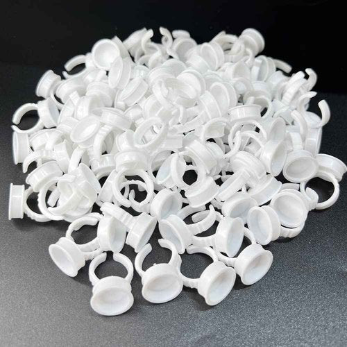 Tattoo Ink Caps Cups -100PCS Tattoo Rings Cups Disposable Tattoo Holder, Microblading Pigment Glue Rings Tattoo Ink Holder for Semi Permanent Makeup(Large)