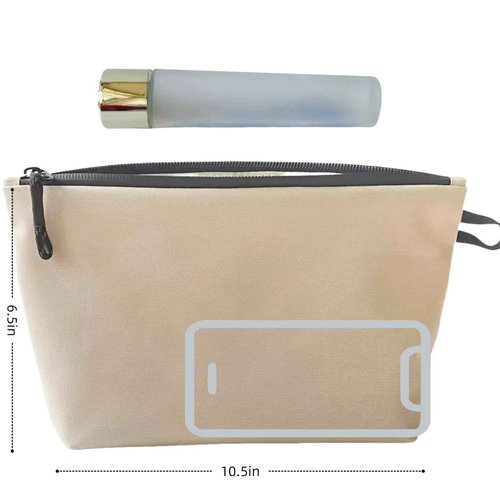 IMWECA Lightweight Makeup Bag Waterproof Travel Toiletry Bag for Women and men,Beige Quilted Cosmetic Bag Organizer Bag