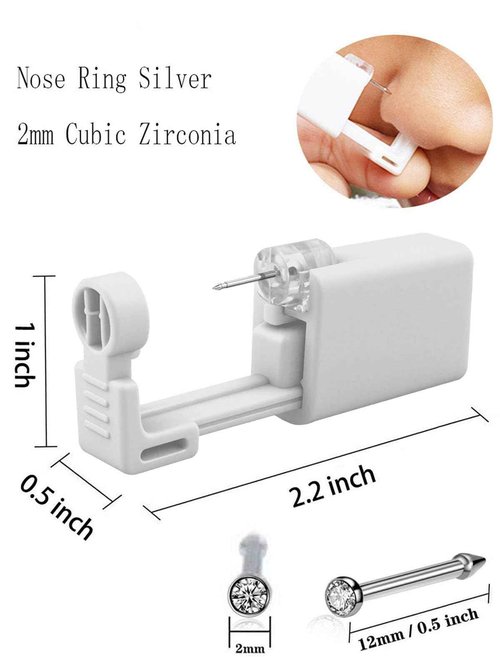 Nose Piercing Kit, Nose Pierce Kit Nose Piercing Gun Self Nose Piercing Gun Kit Nose Piercing Gun Kit Tool (White)