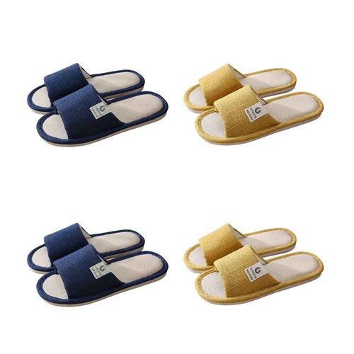CYlovinho Womens Slipper Home Slippers,4 Pairs Spa Slippers Non Slip Disposable Slippers for Guest Washable Bedroom Slippers Hotel Slipper Travel Slippers