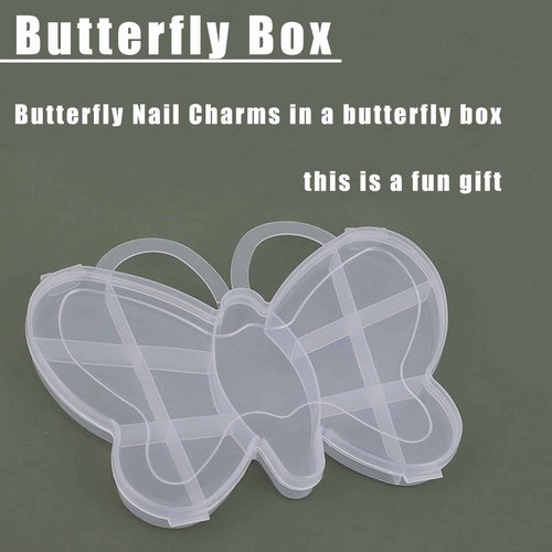 100 PCS Butterfly Nail Charms - Gold, Silver, 3D for Acrylic Nails