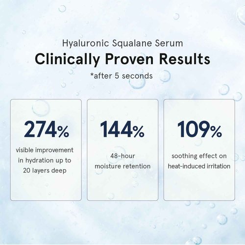 ONE THING Hyaluronic Squalane Serum (1.69 fl.oz / 50ml), Korean Skincare, Hyaluronic Acid, Moisturizing, Oil-moisture Balance, Moisture Inner Dry