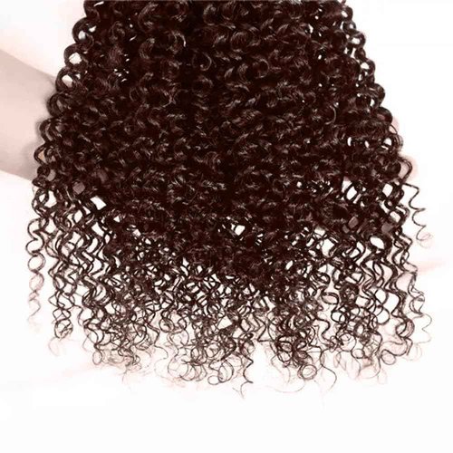 Curly Wave Bundles Human Hair 24 Inch Color #4 Chocolate Brown Single Bundle Brazilian Virgin Human Hair Bundles Kinky Curly Wave 100g Per 1 Bundle Remy Hair Extensions For Black Woman