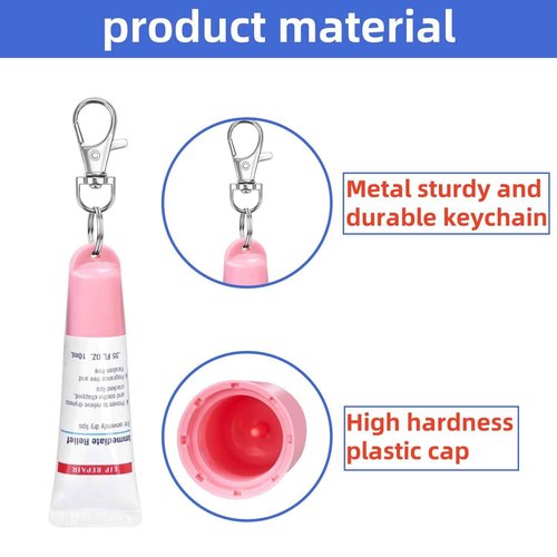YJNAUPAI 4 pcs Keychain Cap for Aquaphor Lip Balm, Keychain Holder Compatible with Aquaphor 0.35 oz Lip Repair Tubes, Fit Portable Lip Balm Holder