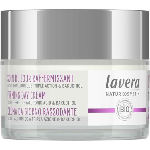 lavera Firming Day Care - Anti Aging Face Cream with Triple Hyaluron & Bakuchiol for Smooth Skin - Anti Wrinkle Face Cream - Face Moisturizer - PETA Certified - Vegan - Made in Germany - 1.7 Fl Oz