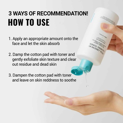 ASNO Vital Greens Calming Toner 300ml - Genderless Vegan Soothing Care for Acne, Pimple, Redness, Sensitive Skin, Superfood 80% + Ceramide, Hydrating Daily Facial Toner, Korean Skin Care