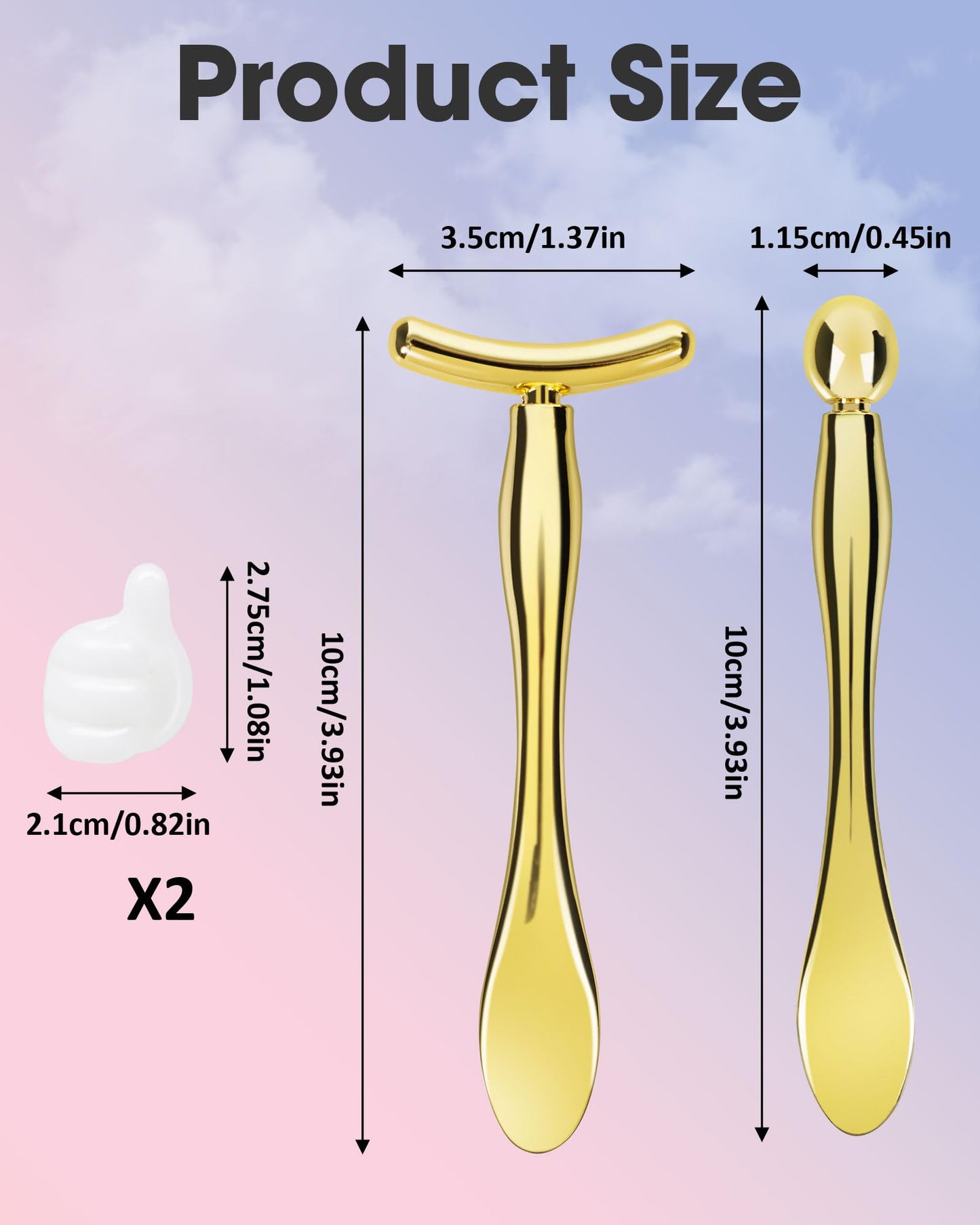 Sahasea Eye Cream Applicator with Holder, 2PCS Metal Under Eye Roller Wand Stick for Puffy Eyes Puffiness Wrinkle, Eye Cream Applicator Tool Facial Massage, Eye Massager Tool Gift for Women Gold