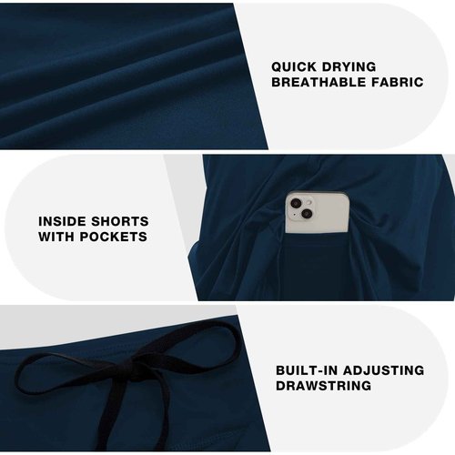 beroy Women Plus Size Skorts Skirts Knee Length Running Skirts for Women with Pockets Navy 3XL