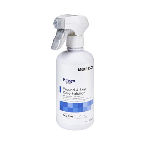 McKesson Puracyn Plus Wound Care Cleanser Spray, 16.9 oz [1 Count] First Aid Wash Solution for Minor Injuries, Cuts, Burns, Scrapes, Sores, Alcohol-Free