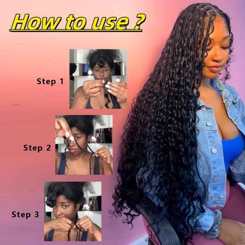 Curly Human Braiding Hair for Boho Braids Bohemian Deep Wave Bulk 100% Human Hair for Micro Braiding Hair Wet Wavy Boho Knotless Braids Hair No Weft 2 Bundles 20 Inch