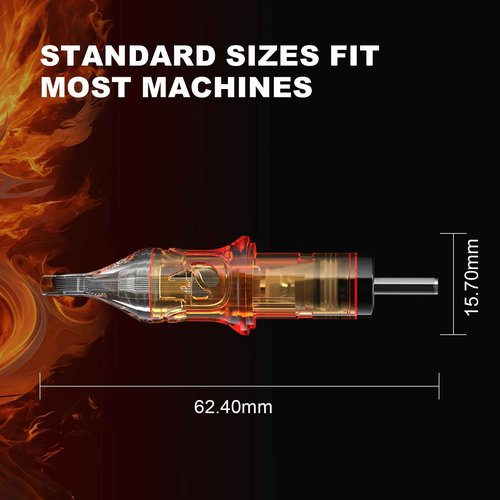 CNC Tattoo Cartridges Needles 50pc #10 Bugpin Round Magnum Tattoo Needle Mixed Cartridge 7RM 9RM 11RM 13RM 15RM with Membrane Professional Disposable Tattoo Needles EN09-50KIT-T