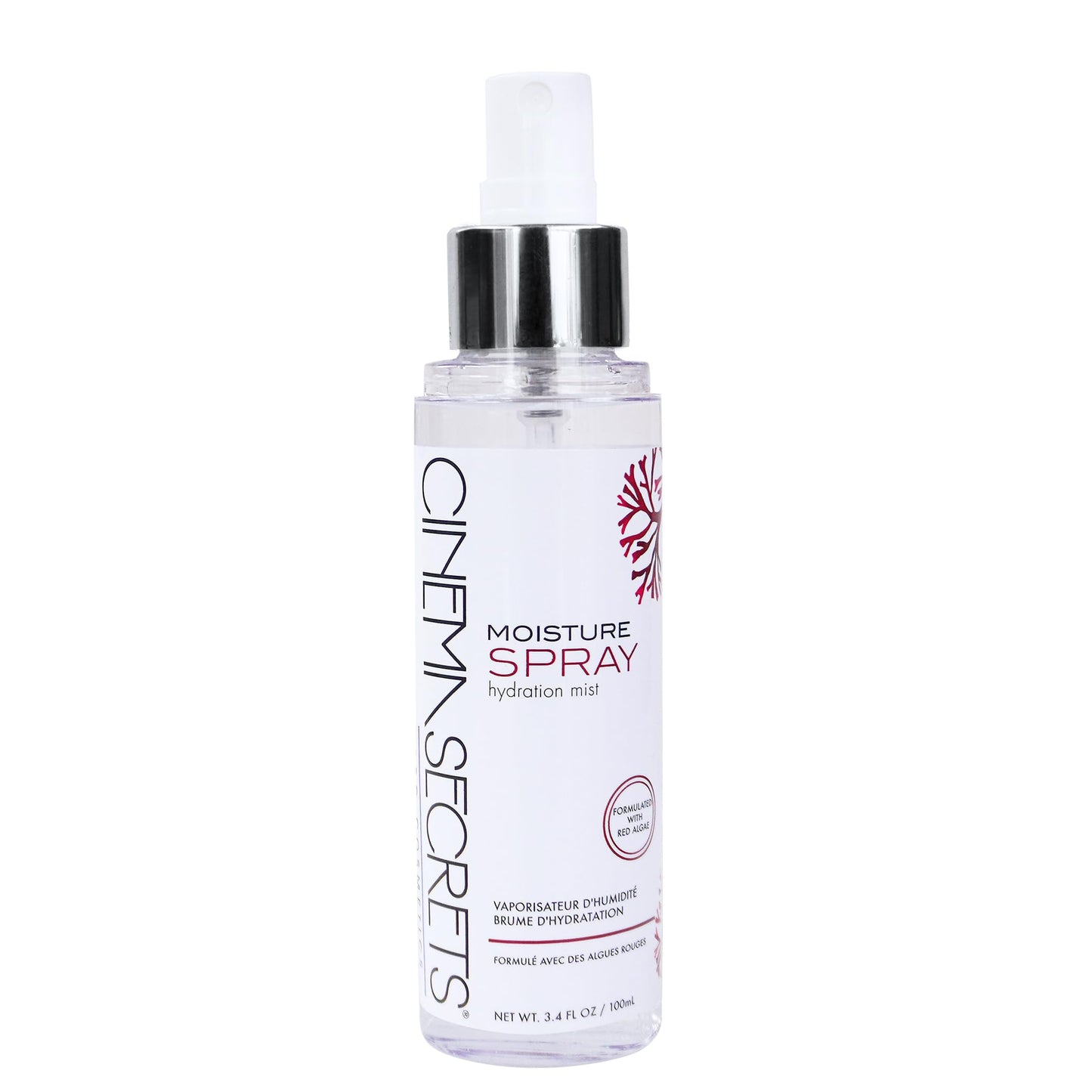 CINEMA SECRETS Moisture spray+ Hydrating Mist - Red Algae Face Spray for Moisture, Skin Prep, Collagen Support, Refreshes Makeup & Soothes Dry, Sensitive Skin
