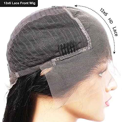 Body Wave Short Bob Human Hair Wig 13x6 HD Transparent Lace Front Human Hair Wig Brazilian Hair Natural Color 150% Density Short Wigs Ocean Wave Pre Plucked With Baby Hair For Women 8Inch