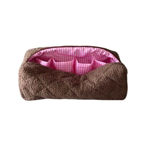 Sherpa Travel Bag for Hair Tools&Attachments–Compatible with Dyson Airwrap,Shark, Travel Storage Bag, Portable case Organizer,multifaction Large brown Cosmetic Bag with Pockets, Pink, Casual