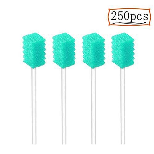 (250 Pack) Disposable Oral Swabs, Sterile Dental Sponge Swabsticks Unflavored for Mouth or Gum Cleaning