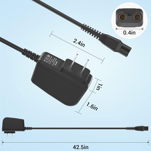 CGGXJP 15V Charger Cord Compatible with Philips Norelco HQ8505 3000 5000 6000 7000 9000 Series (Older Model) Multigroom MG5750 MG7750 MG7770 MG7790 Electric Shaver Razor Trimmer Adapter Charging Cord
