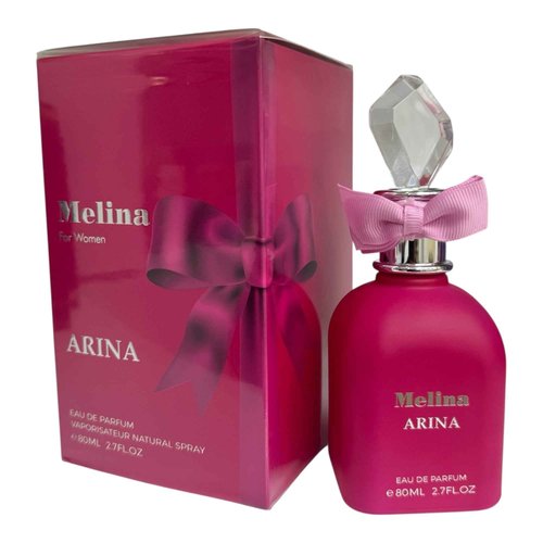 Melina Arina Eau de Parfum for Women, 2.7 FL OZ, Fresh Scent with Crystal Cap and Bow Design