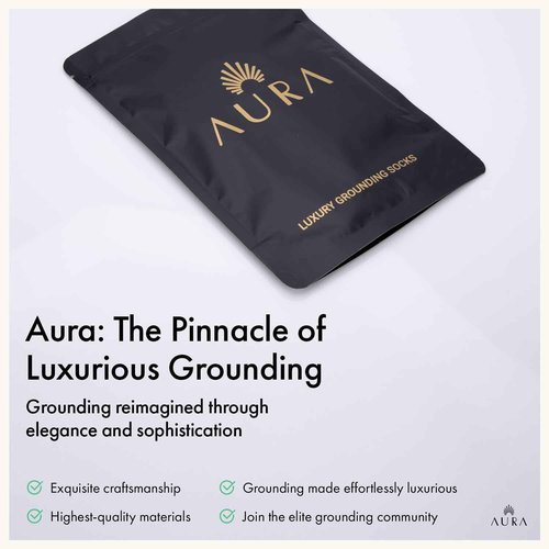 Aura™ Luxury Grounding Socks for Feet - 25% Pure Silver Grounding Socks for Women & Men - Black, Size Medium