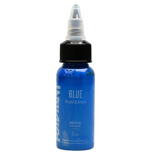 Radiant Colors Blue Tattoo Ink 1oz Bold Pigment Professional Quality Smooth Flow Long Lasting Formula