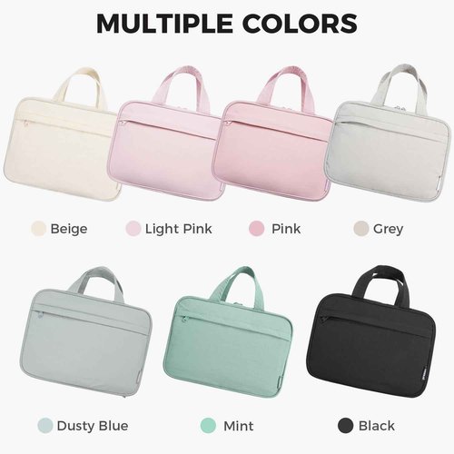 prezon Toiletry Bag For women,Portable Hanging Organizer,4 Leakproof Compartment for full-sized Conditioner, Brushes Set, Makeup Accessories,Visible and easy to access.L-black