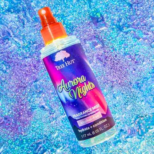 Tree Hut Aurora Nights Fragrance Mist, Hydrating, Alcohol-Free Formula, Cozy Scent with Warm Pistachio and Toasted Marshmallow Notes, 6 fl oz