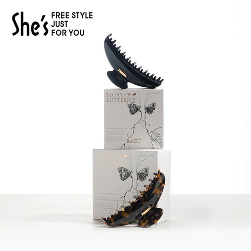 Acetate Hair Clip for Women, SHE'S FREE STYLE JUST FOR YOU [2024 New] Premium Tortoise Shell Hair Claw Clips, Butterfly Hair Accessory (Tortoise-4.8")