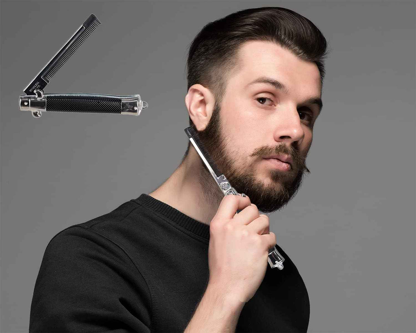 Chochkees 9" Inches Folding Pocket Comb, Stainless Steel (8-Pack)