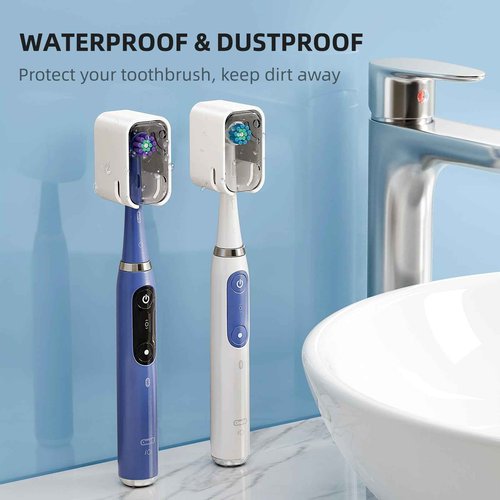 GONGQIN Travel Toothbrush Head Cover 2PCS, Electric Toothbrush Covers Caps, Ventilated Toothbrush Protectors Caps for Travel, Camping, Bathroom, Business, Grey