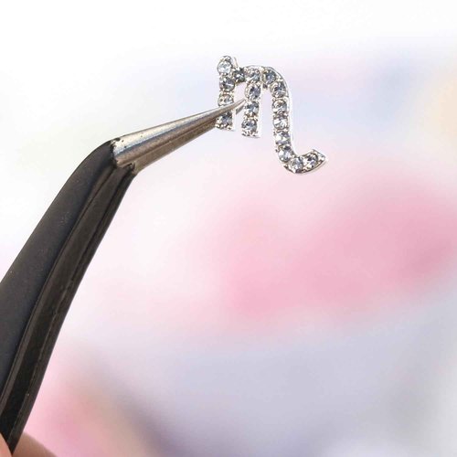 JERCLITY 20pcs Silver Alloy Scorpio Zodiac Nail Charms 10pcs Scorpio Sign Symbols Nail Charms 10pcs Scorpio Constellation Words Nail Charms for Nails（Scorpio Dates: October 24 to November 22）, JSP406