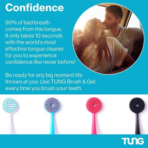 Tung Tongue Gel, Natural Mint Blast Tongue Cleaner Paste, Bad Breath Odor Eliminator, Halitosis Defense, BPA Free, USA Made (4-Pack)
