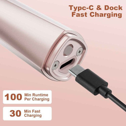 3 in 1 Women Face Shaver, Electric Eyebrow Trimmer Women Facial Hair Remover Waterproof Rechargeable Electric Shaver Razors for Face Nose Eyebrow Beard Mustache Arm Leg Armpit
