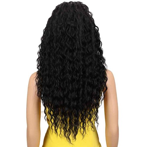 Joedir Lace Front Wigs Ombre Blonde 24" Long Small Curly Wavy Synthetic Wigs For Black Women 130% Density Wigs(1B)