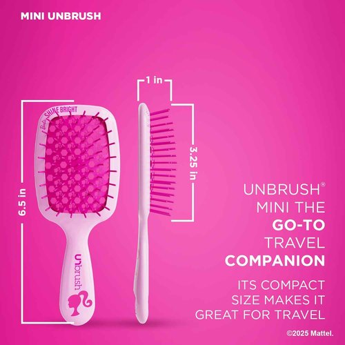 UNbrush Barbie Detangling Brush Duo - Shine Bright - Pink