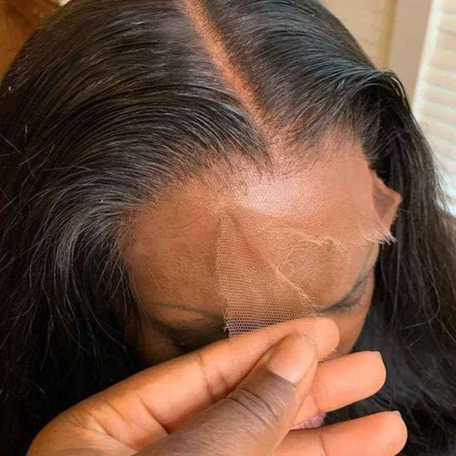 Enivuoso 13x4 Human Hair Bob Wig Lace Front Pre Plucked Pre Cut Transparent Lace Front Wigs Human Hair for Black Women Short Straight Bob Wigs No Glue Lace Closure Wigs (Natural Black-130%, 10 Inch)