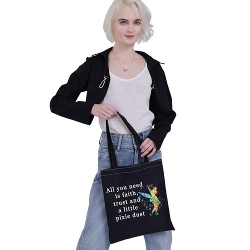 G2TUP Fairytale Movie Inspired Makeup Bag Faith Trust And Pixie Dust Fairy Travel Makeup Bag for Fans (All you need TG)