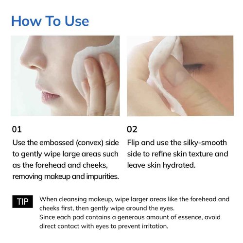 keenoniks One-step Korean Cleansing Pad- Deep Cleans, Smooths & Hydrates Skin in 30 Seconds | Gentle Exfoliating Dual Pads, 3.2 Inch XL Size (70 Pads)