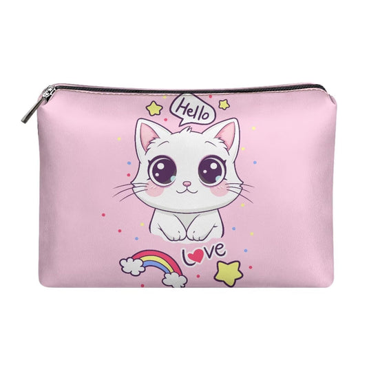 ELEDIZI Cute Cat Makeup Bag for Purse Travel Toiletry Bag for Women Carry On Skincare Bag for Traveling Zipper Pouch Cosmetic Bag Purse Size Travel Bag for Makeup Brushes,Phone,Keys,Lipstick,Card