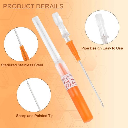 Beautidots 15PCS Catheter Piercing Needles Kits 14G 16G 18G 20G Body Piercing Tools for Ear Nose Lip Tongue Navel Nipple Cartilage Piercings at Home Safety Painless Disposable Self Piercing