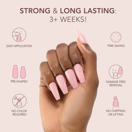Kiara Sky Short Almond Cover Gelly Tips | Soak Off Pre-Shaped Soft Gel Nail Extensions | Blooming