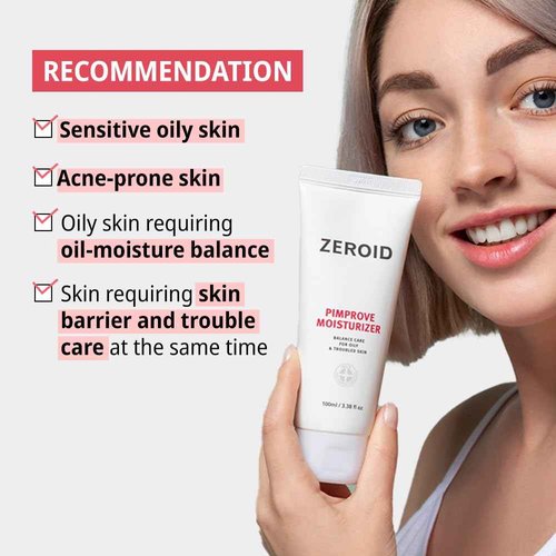 ZEROID | Pimprove Moisturizer Cream | Hyaluronic Acid Moisturizer Face Cream | Korean Face Lotion for Women and Men | Korean Skin Care | Skin Barrier Moisturizing Facial Care | 3.38 fl oz (100ml)