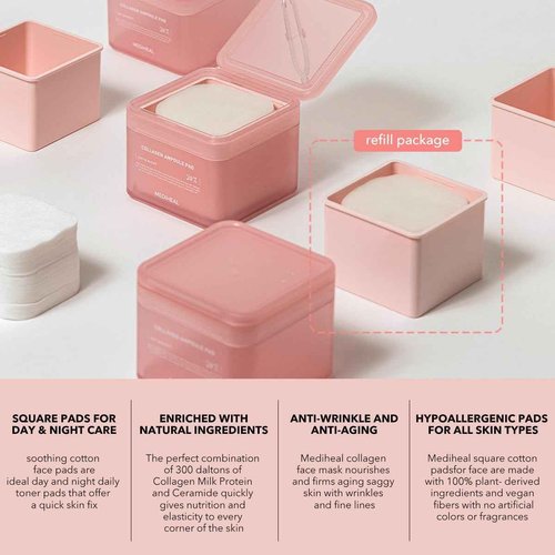 MEDIHEAL Daily Collagen Ampoule Toner Pads (1+1)