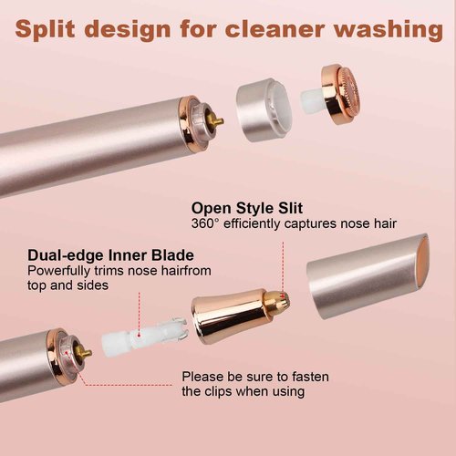 3 in 1 Women Face Shaver, Electric Eyebrow Trimmer Women Facial Hair Remover Waterproof Rechargeable Electric Shaver Razors for Face Nose Eyebrow Beard Mustache Arm Leg Armpit
