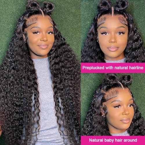 18 Inch Deep Wave Frontal 13x4 HD Transparent Lace Frontal 100% Raw Virgin Human Hair Free Part Lace Closure Natural Black Color