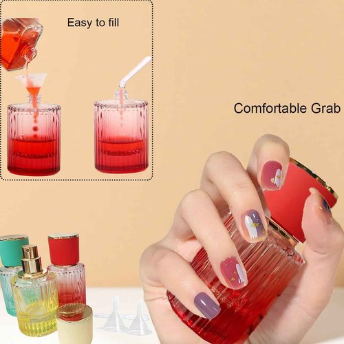 PLINNILUY 3 Pcs 30ml/1oz Empty Perfume Spray Bottles, Refillable Perfume Spray Bottles, Glass Fine Mist Atomizers, Gradient Color Travel Fragrance Containers for Perfume and Cologne(B)