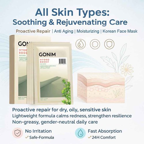 GONIM Face Mask Korean Skin Care with Hyaluronic Acid Serum, Collagen Activation, Vitamin C-Face Masks Skincare Hydration, Moisturizing Sheet Mask, Travel Essentials, Korean Face Mask 30ml x15pcs