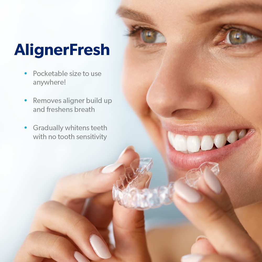 EverSmile AlignerFresh Original Clean Spray. Retainer & Invisalign Cleaner Spray - On The Go Aligner Cleaning & Teeth Whitening. Kills Bacteria & Freshens Bad Breath. Mint Flavored (2pk)