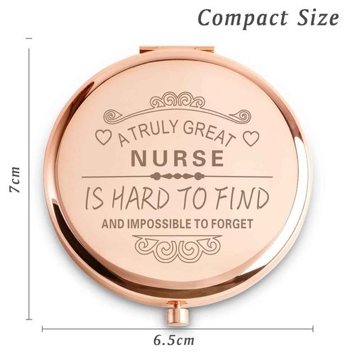 Nurse Gifts for Women, Nurse Appreciation Gifts for Nursing Week, Personalized Compact Mirrors, Unique Gift for Retirement Leaving Going Away Farewell Goodbye