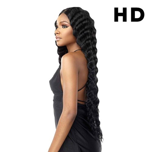 Sensationnel Vice Lace Front Wigs - Unit 6 5 Inch Deep Part Synthetic Preplucked Hairline (1B OFFBLACK)