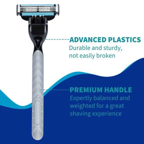 Replace Handle Compatible with Gillette Mach3 Razors for Men, Comfort Glide Razor Handle Non-Slip Ergonomic Handles, Only The Gamepad (1 Pack Black)