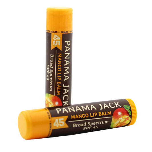 Panama Jack Sunscreen Lip Balm - SPF 45, Broad Spectrum UVA-UVB Sunscreen Protection, Prevents & Soothes Dry, Chapped Lips, Mango, 2-pack